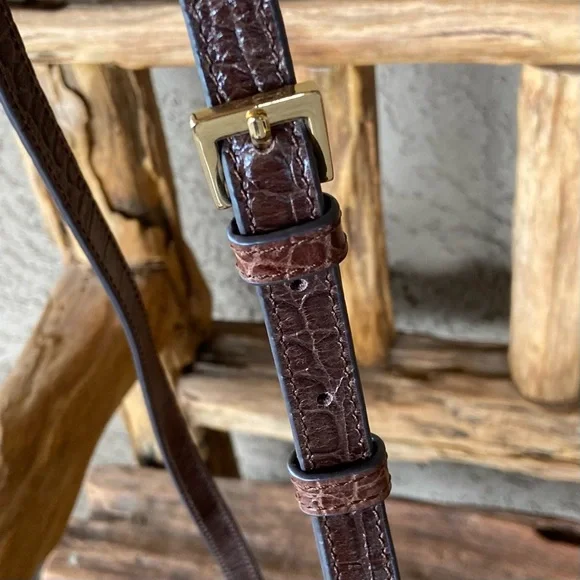 Leather Croc Textured Crossbody Bag by Emma + Sophia - Picture 3 of 11